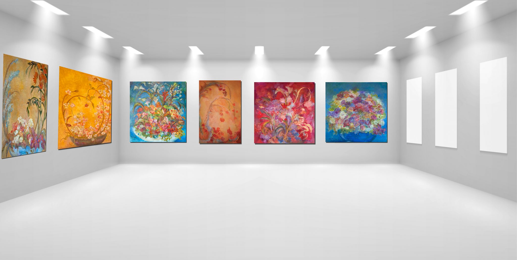 Art gallery empty 3d room with white walls, museum – Crisolart Galleries